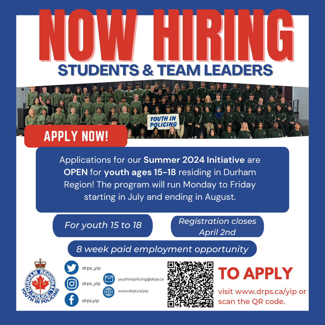 Youth In Policing Hiring Now Summer 2024 Durham Regional Police Service   5 